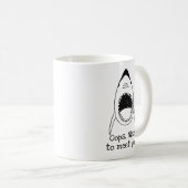 Cadeau drôle de requin pour lui. Tasse (Devant droit)