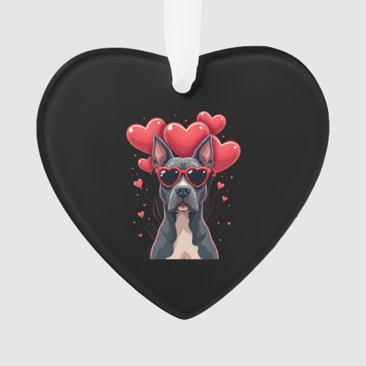 Cadeau drôle de Saint-Valentin Pitbull coeur pour (devant)