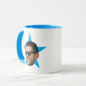 Cadeau Drôle Étoile Visage Pour Collaborateur, Mug (Devant gauche)