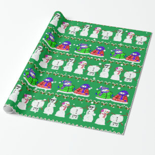 Cadeau Drôle joli Noël Neiges Papier à envelopper