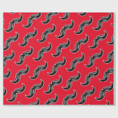 Cadeau Drôle Moustache papier d'enveloppement rouge (Plat)