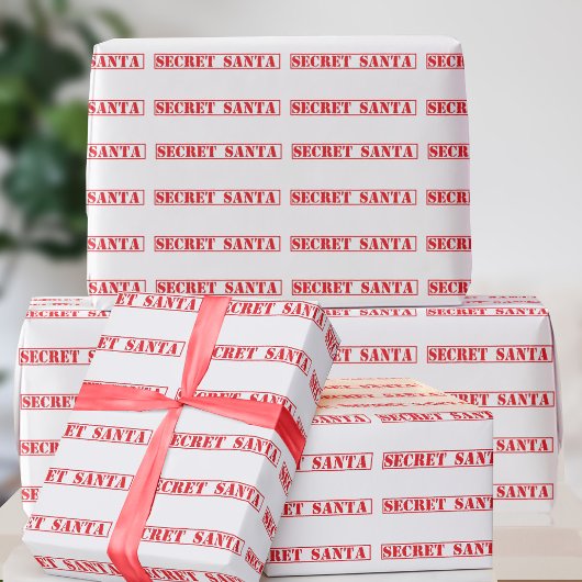 Cadeau Drôle Noël Rouge Secret Père Noël papier d'envelop