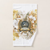 Cadeau du 50e anniversaire de la florale blanche e (Serviette à main)