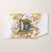 Cadeau du 50e anniversaire de la florale blanche e (Serviette à main)
