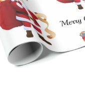 Cadeau Du papier d'enveloppement de Noël du nom de l'enfa (Coin rond)