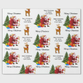 Cadeau Du papier d'enveloppement de Noël du nom de l'enfa (Plat)