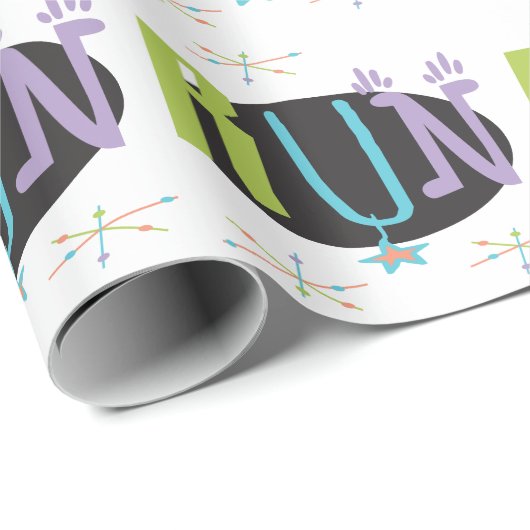 Cadeau Eclectique RUN Runner thème Wrapping Papier (Coin rond)