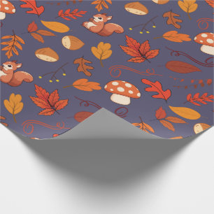 Cadeau Écureuil, Champignons Papier d'enveloppement Autom