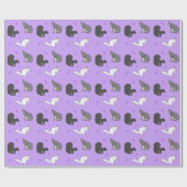 Cadeau Écureuil Papier d'enveloppement pourpre (Plat)
