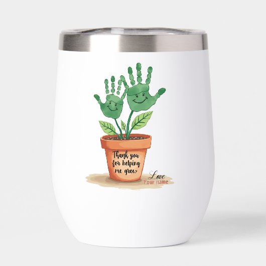 Cadeau Éditable Enseignant Avec Empreinte D'Art (Arrière)