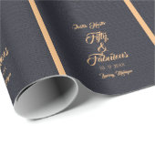 Cadeau Elégant Cinquante et Fabuleux papier d'enveloppeme (Coin rond)