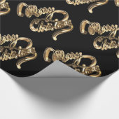 Cadeau Élégant Faux Papier Aluminium Or Script Chic Noël  (Coin)