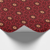 Cadeau Élégant Golden Starburst Deep Red Wrapper Papier (Coin)