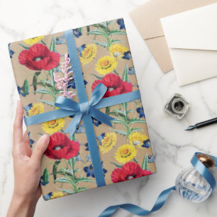 Cadeau Élégant Kraft Papier Papier Pépites Fleurs de prin