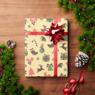 Cadeau Élégant papier d'emballage de Noël rétro