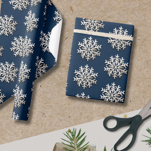 Cadeau Élégant papier d'enveloppement de flocon de neige