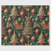 Cadeau Élégant papier d'enveloppement de Noël baroque (Plat)