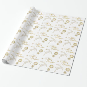 Cadeau Élégant papier d'enveloppement de Noël blanc et