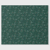 Cadeau Élégant papier d'enveloppement de Noël vert (Plat)