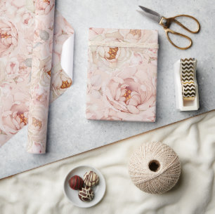Cadeau Élégant papier d'enveloppement de pivoine