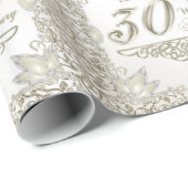 Cadeau Élégant papier d'enveloppement du 30e anniversaire (Coin rond)