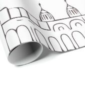 Cadeau élégant papier d'enveloppement noir et blanc (Coin rond)