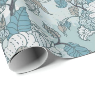Cadeau Élégant papier d'enveloppement Turquoise et blanc
