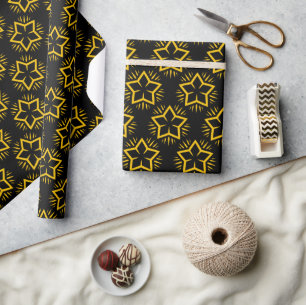 Cadeau Élégant papier Motif Black et Gold Star