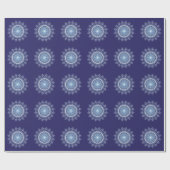 Cadeau Élégant Snowflake Mandala Blue Wrapper Papier (Plat)