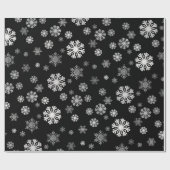 Cadeau Élégants flocons d'argent noir Wrapper Papier (Plat)
