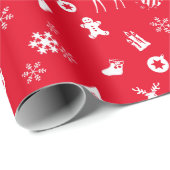 Cadeau Éléments du papier rouge de Noël (Coin rond)