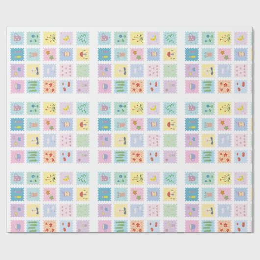 Cadeau Éléments mignons enveloppent le papier (Plat)