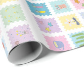 Cadeau Éléments mignons enveloppent le papier (Coin rond)
