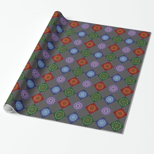 Cadeau Éléments Papier d'enveloppement Mandalas (Déroulé)