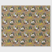 Cadeau Eléphant, Giraffe, Papier à envelopper d'empreinte (Plat)