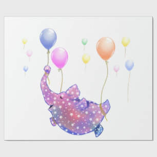 Cadeau Eléphant Volant avec Ballons Drôle Papier Envelopp