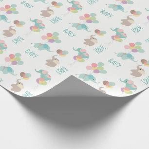 Cadeau Éléphants avec le papier d'emballage de bébé d