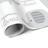 Cadeau Eléphants Gris Bébé mignons enveloppant du papier (Coin rond)