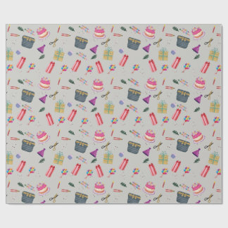 Cadeau Emballage Anniversaire Papier bougies gâteau bonbo