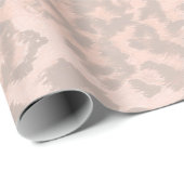 Cadeau Empreinte de léopard beige. papier d'emballage (Coin rond)