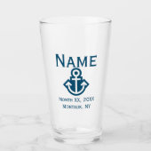 Cadeau en verre de pinte de noce d'Ancre (Devant)