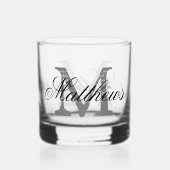 Cadeau en verre de whisky monogrammé personnalisé (Recto)
