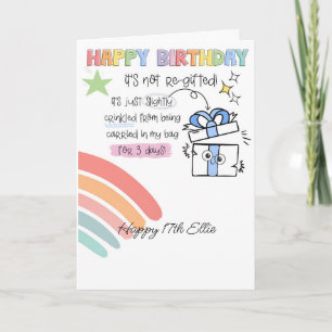Cadeau endommagé amusant carte d'anniversaire TDAH