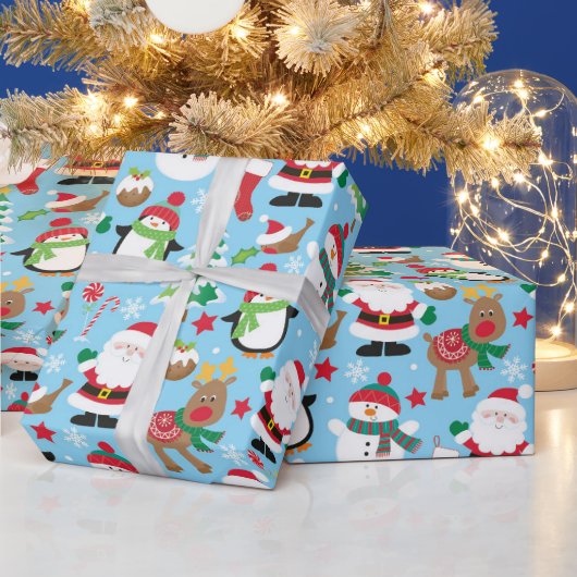 Cadeau Enfants Père Noël amis envelopper papier (Vacances)