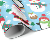 Cadeau Enfants Père Noël amis envelopper papier (Coin rond)