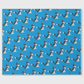 Cadeau Enroué - papier d'emballage (bleu) (Plat)