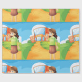 Cadeau Enseignant Au Papier D'Enveloppement À L'École (Plat)