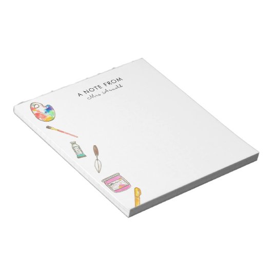 Cadeau enseignant d'art bloc-notes fixe (Incliné)