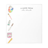 Cadeau enseignant d'art bloc-notes fixe (Devant)