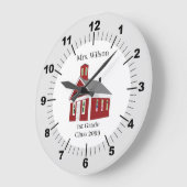 Cadeau enseignant Schoolhouse Horloge murale (Angle)